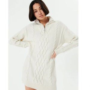 Aritzia SUNDAY BEST Demi Quarter Zip Sweater Dress in Navy Blue / Size XS